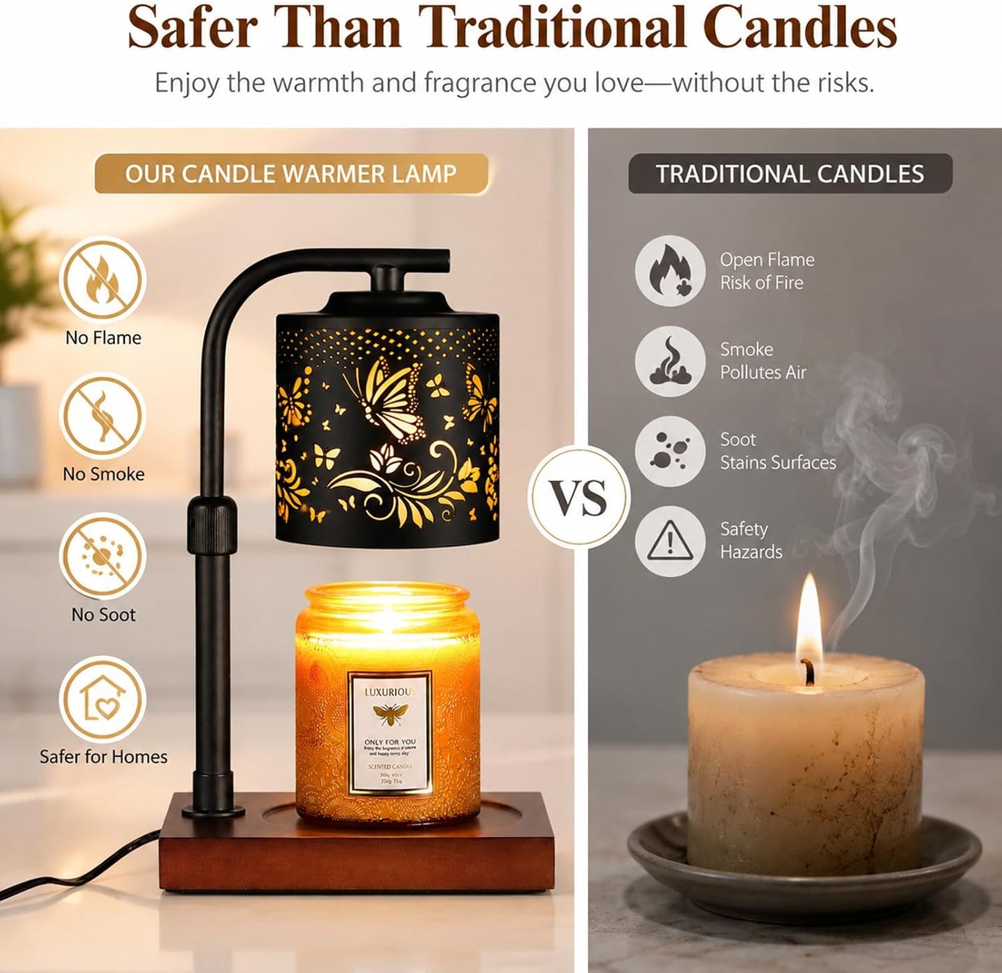 mocosa Candle Warmer Lamp with Adjustable Height Dimmable for New Home Decor Electric Candle Warmer for Jar Candles Birthday Gifts for Women Mom(Hummingbird)