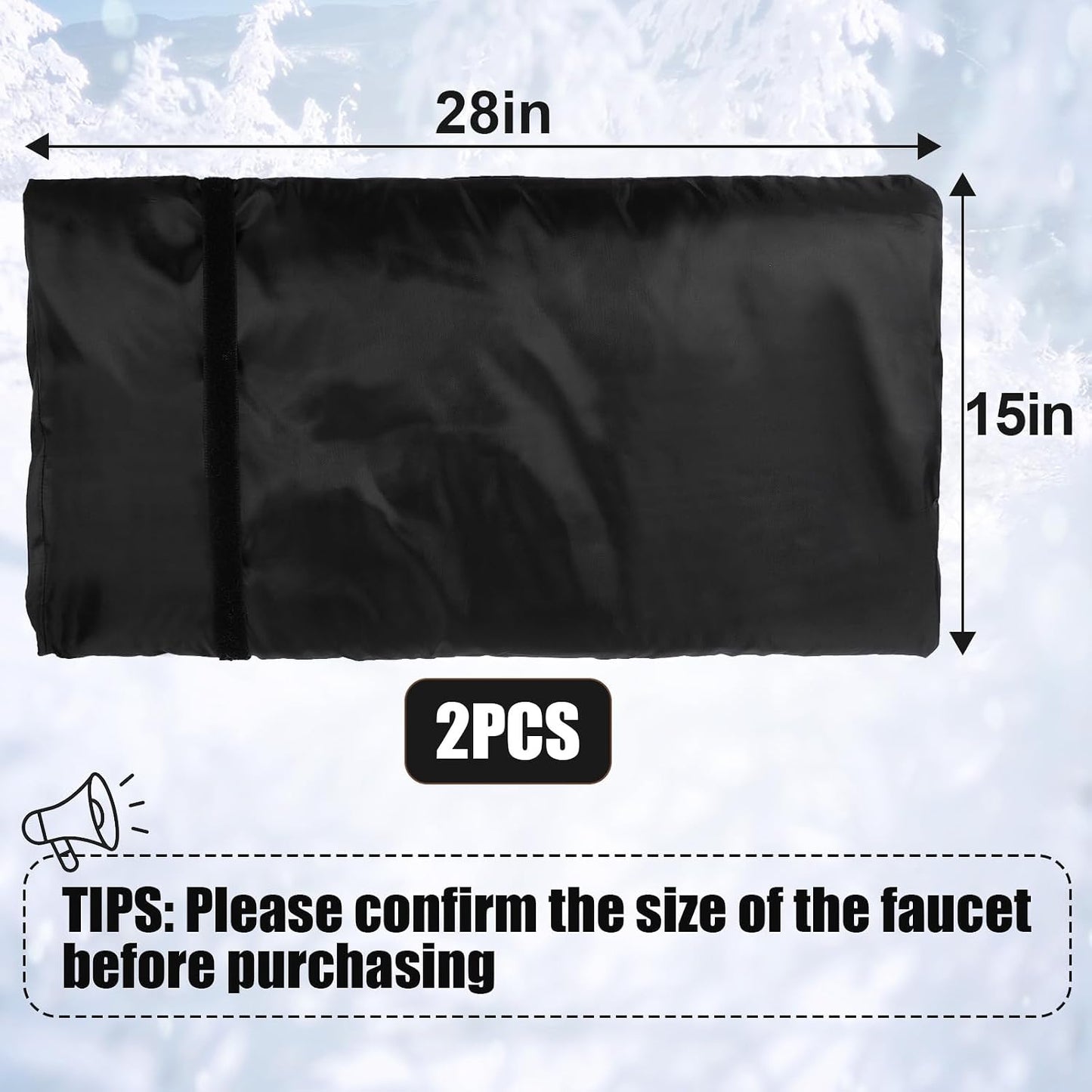 28'' x 15'' Large Faucet Cover for Winter, Outdoor Hydrant Covers Freeze Protection, Waterproof Faucet Sock for Spigot Garden Lawn Yard Farm Bibb Pipe