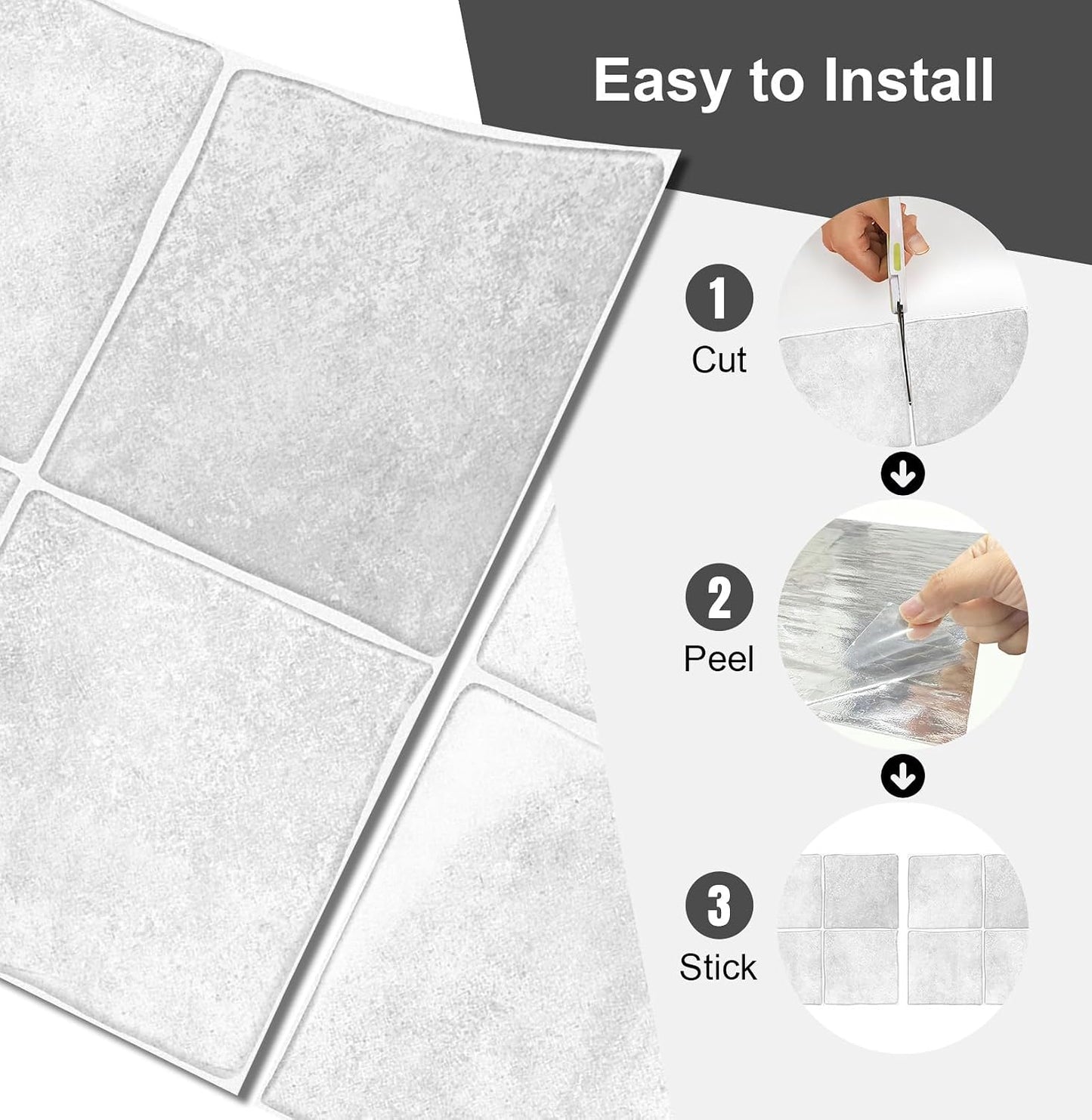 10 Sheets Thicker Design Peel and Stick Backsplash, 3D Self Adhesive Peel and Stick Wall Tile Backsplash for Kitchen, Bathroom, 12"x12", Light Green