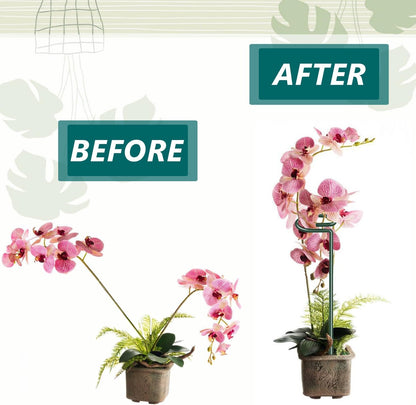 MAFONE 12 Pack 16inch Metal Plant Support Stakes for Tomato Orchid Lily | Plant Stick for Garden Single Stem Flower Support Stake with 20pcs Clips and Plant Ties