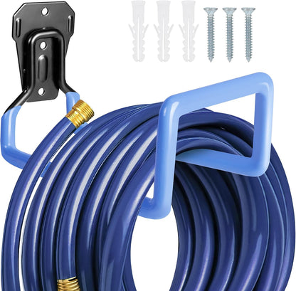 PeoMev 2pcs Heavy Duty Hose Hanger Garden Hose Storage Black Water Hose Holders for Outside Wall Mount Garden Hose Reel Hose Stand