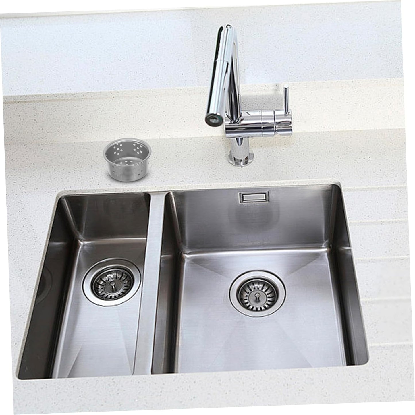 ORFOFE 3Pcs Stainless Steel Sink Strainer Basket Deep Cup Mesh Food Catcher for Kitchen Sinks Durable Drain Filter Versatile Use Kitchen and Bathroom