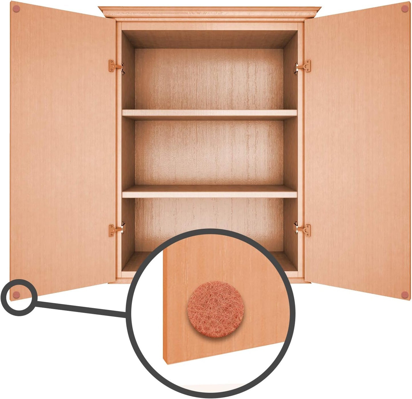 Furniture Felt Pads 3/8" (10mm) Diameter Round 3M Self Adhesive Protects Kitchen Cabinets, Drawers, Desks and Furniture Against Bumps and Scratches 100 Pack - Grey