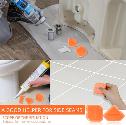 3 Pcs Silicone Caulking Tool Set, Sealant Grout Finishing Tools for Kitchen Bathroom Floor, Professional Caulking Tools Kit, Reusable caulk Smoothing Applicator, Easy to Use Caulk Finishing Tool Set.