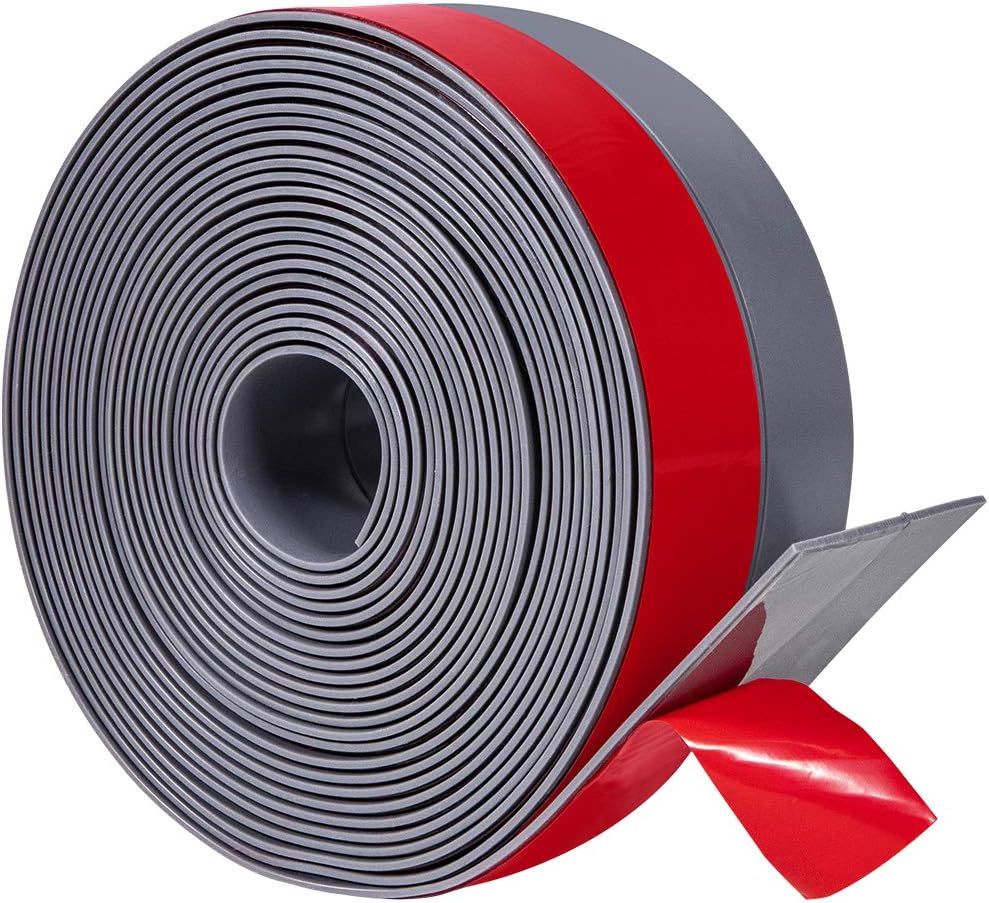 TORRAMI Wide Silicone Weather Stripping 3 inch Width 20 Feet Length, Draft Stopper Seal for Barn and Garage Door Under Bottom,Top, Sides, Grey