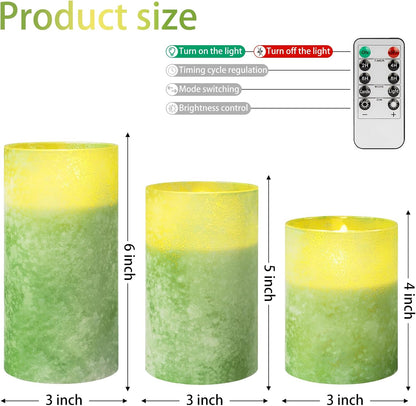 ANGELLOONG Flickering Flameless Candles, Realistic Battery Operated Candles with Remote and Timer, Set of 3 LED Candles for Room Fall Home Wedding Decor Centerpieces Table Party Valentines Decorations