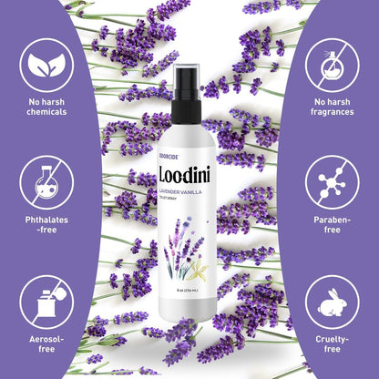 Odorcide Loo-Dini Lavender Vanilla 8oz Toilet Spray & Bathroom Spray – Use This Bathroom Spray Odor Eliminator Before You Go – Poop Spray For Toilet and Bathroom Air Freshener & Bathroom Deodorizer