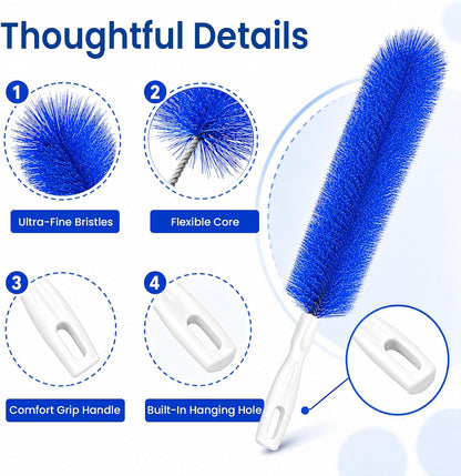 Fan Cleaning Brush, Bendable Dust Remover for AC Vent Grilles, Window Tracks, Keyboards and Narrow Spaces (1)