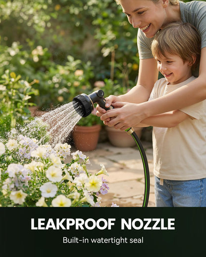 RAINPOINT Garden Hose Nozzle Heavy Duty - 100% Metal Thumb Control Spray Nozzles for Garden Hose High Pressure, 10 Patterns Water Hose Nozzle for Car Wash, Watering Lawn and Pets, Green