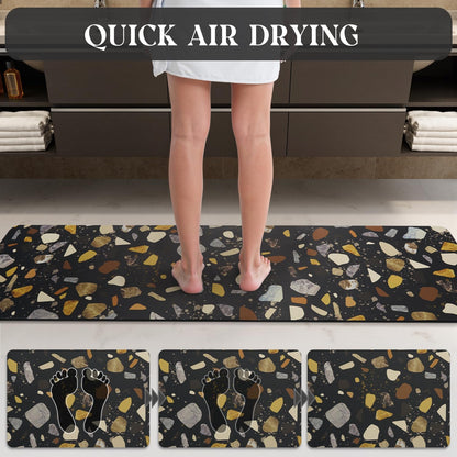 MontVoo -Bath Mat-Rubber Backing Non SlipThin Bathroom Rugs Fit Under Door- Quick Dry Absorbent Faux Suede Surface Grey Bathroom Floor Mats-Shower Rug for in Front of Bathtub Shower Gray 16x24