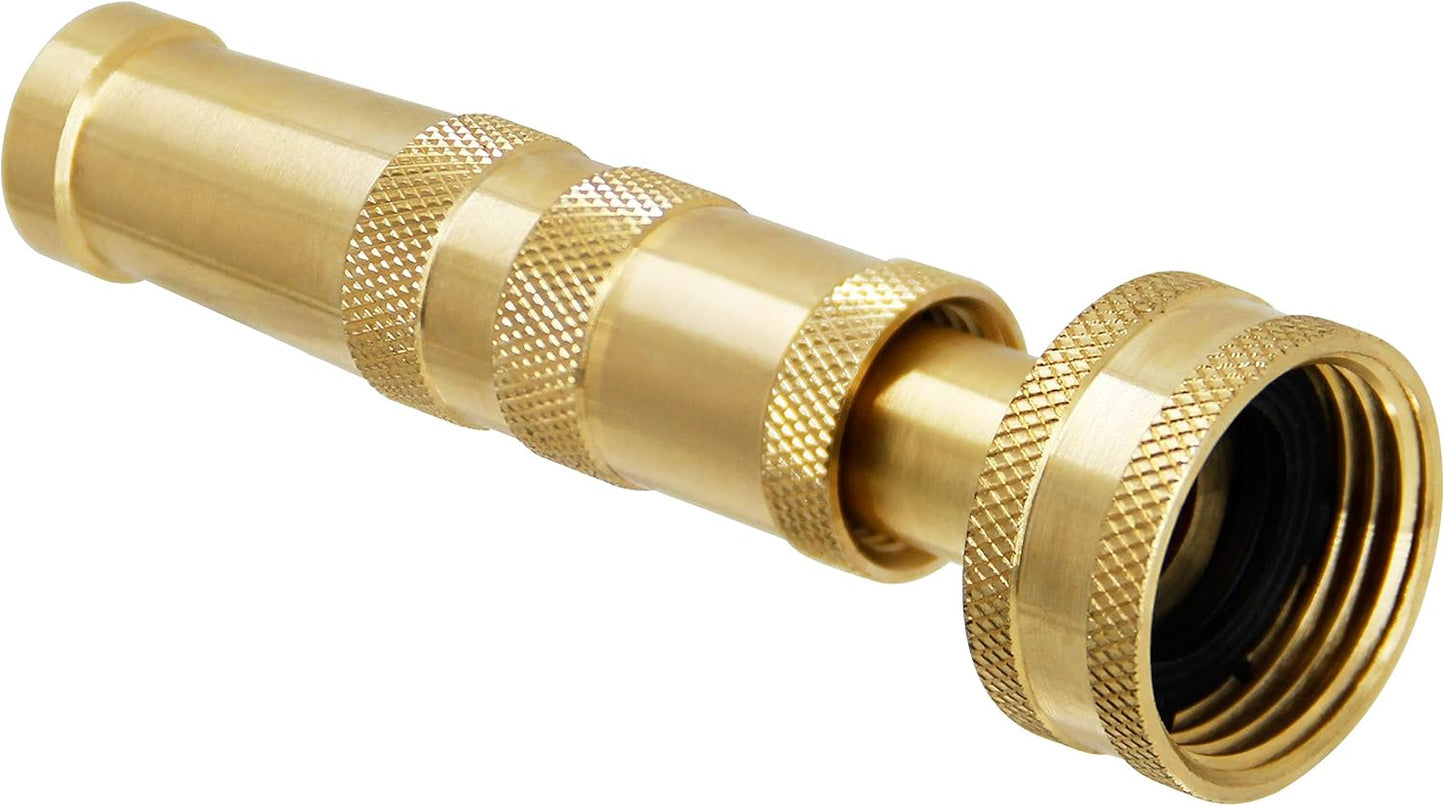 ATDAWN Brass Hose Nozzle, Heavy-Duty Brass Adjustable Twist Hose Nozzle, 2 Pack (4")