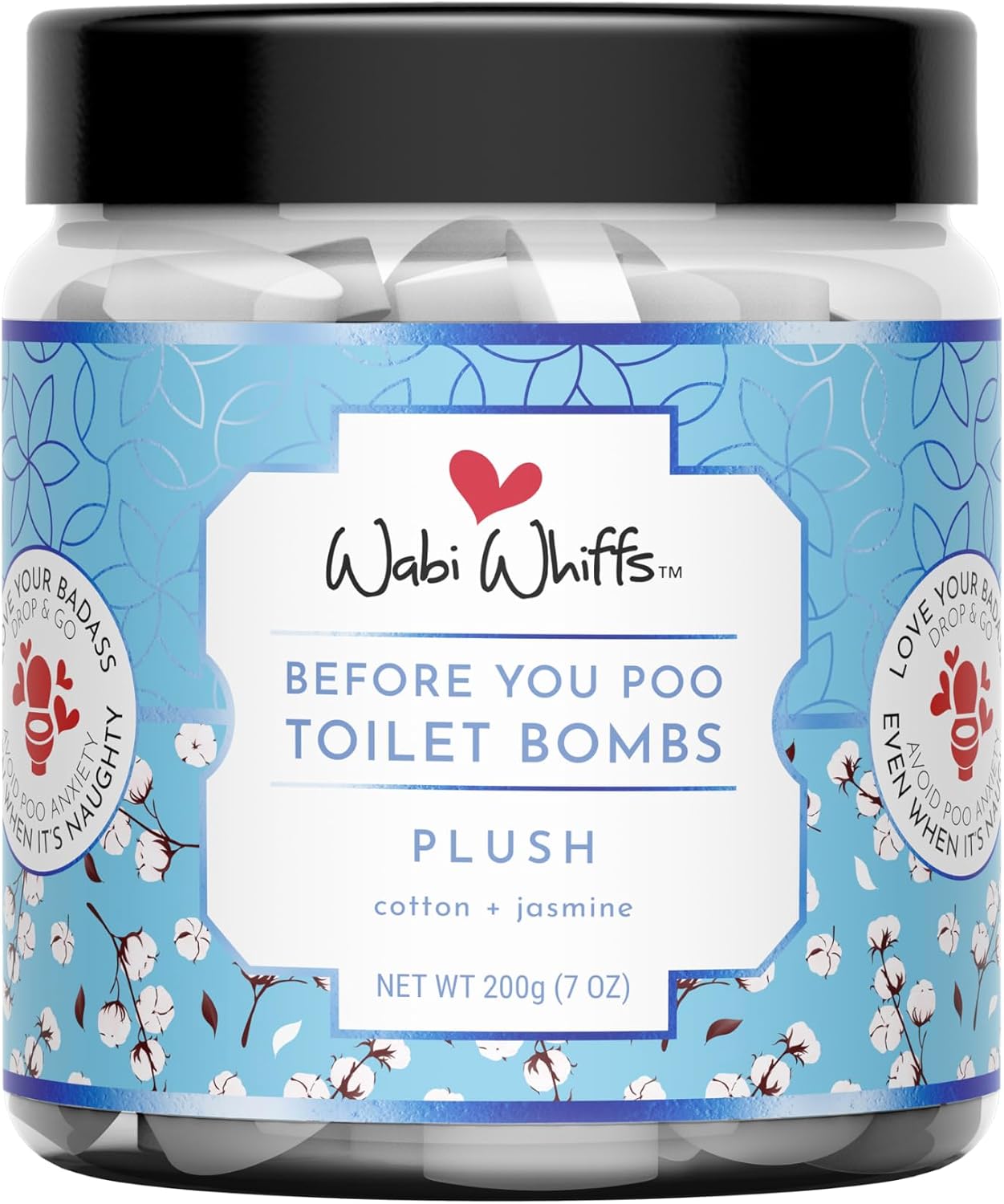 Wabi Whiffs Fizzing Toilet Bombs – Drop In The Ocean | Natural Bathroom Deodorizer | Odor Eliminator Tablets For Freshness & Cleanliness | Eco-Friendly Septic Safe Tablets | 60 Count |