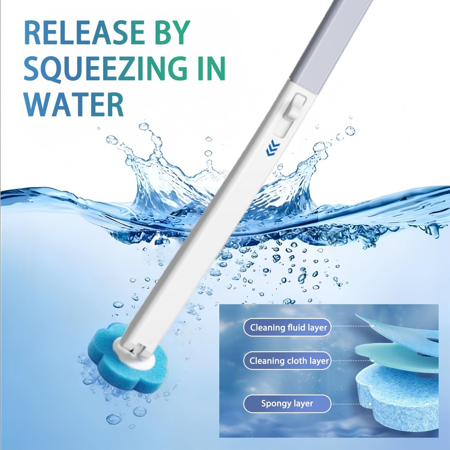 2026 Disposable Toilet Brush and Holder Set, Disposable Toilet Bowl Cleaning System with Aromatherapy Refills, Cleaning Wand with Storage Case & Scented Tabs (Ocean, Lemon & Lavender)