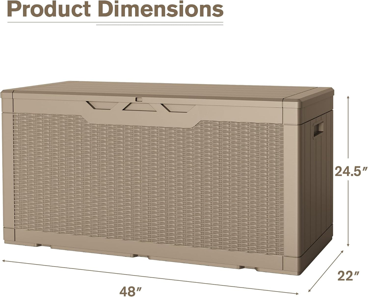 JUMMICO 31 Gallon Resin Deck Box Waterproof Indoor Outdoor Storage Boxes for Patio Furniture Cushions and Garden Tools (Brown)