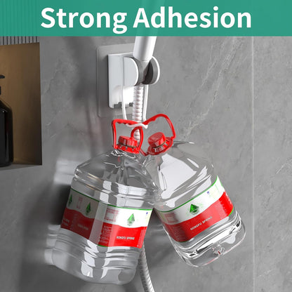Hand Held Shower Head Holder Wall Mount, Shower Hose Holder Adhesive with 2 Hanger Hooks, Adjustable Shower Handle Holder, No Drilling Shower Wand Holder (‎Chrome, 1 Pack)