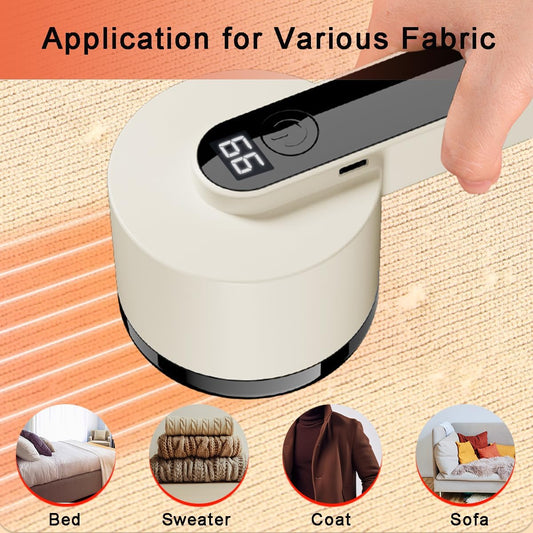 Rechargeable Fuzz Remover Fabric Shaver for Clothing,Electric Lint Remover with 6 Leaf Blades,Lint Shaver Sweater Shaver,Fabric Deffuzer Couch Pilling Remover Trimmer For Furniture Pills Bobbles White