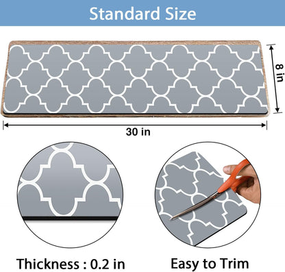 Non Slip Rubber Carpet Stair Treads for Wooden Steps Indoor, 15 Pack Slip Resistant Stair Rug Staircase Step Treads Pads for Pet, Kids and Elderly, Black Marble