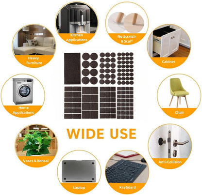 Furnigear Felt Furniture Pads for Hardwood Floors - Self Adhesive Chair Felt Pads, Floor Protector for Furniture Feet, Furniture Sliders Moving Your Furniture Smoothly - Anti Scratch 96 Pcs 3/4" Round