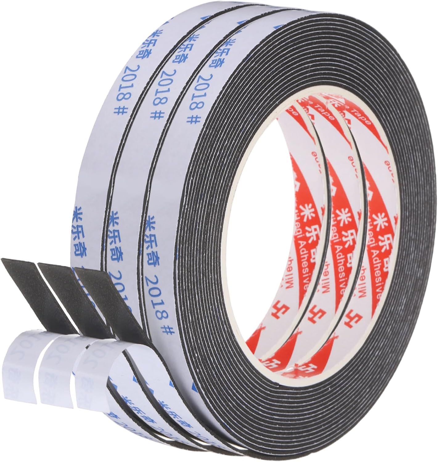 PATIKIL Sponge Rubber Foam Tape, 5/8" W x 1/8" t x 16.4ft l Self-Adhesive Foam Insulation Tape Weather Stripping for Window Door Soundproofing Weatherstrip AC Seal Strip, Black