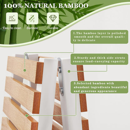 Bamboo Shoe Rack Organizer for Closet and Entryway - Space-Saving Narrow Shoe Stand - Versatile Shoe Holder for Door or Closet Shelf, Garage Bedroom can Freely Stack DIY Small Shoe Racks 3 Tier