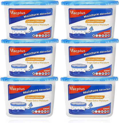 Vacplus Moisture Absorbers - Dehumidifiers for Closet, Efficient Humidity Absorber Boxes Collect Excess Moisture for Bathroom, Kitchen, Study, Fragrance-Free, 3 Pack