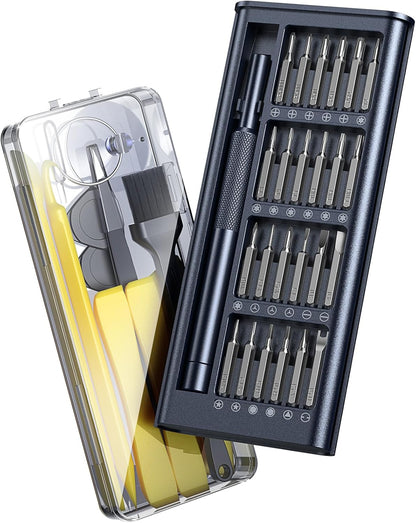 AXTH 25-in-1 Small Precision Screwdriver Set, Professional Magnetic Mini Repair Tool Kit for Phone, Computer, Watch, Laptop, Macbook, Ring Doorbell, Eyeglass, Electronic, [Bearing Steel] Screw Driver