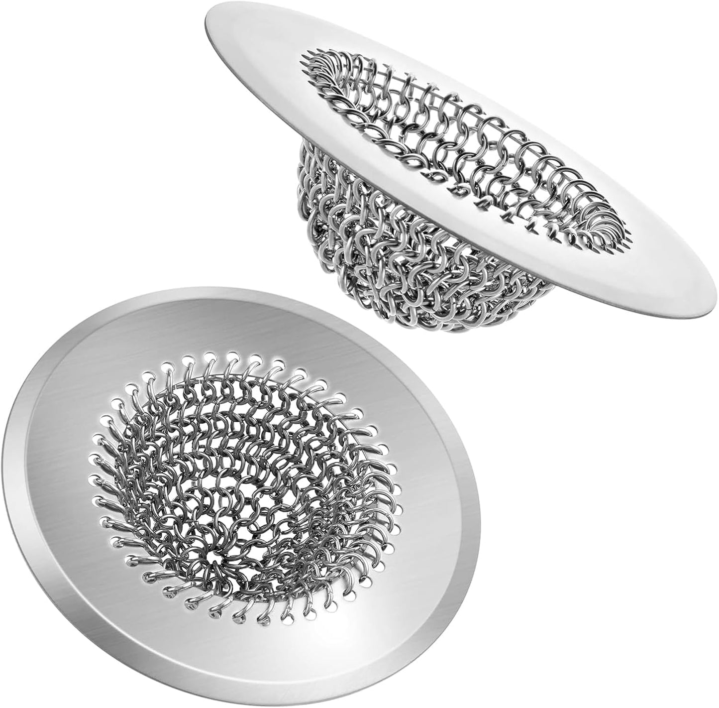 2 Pack 4.5 Inch Stainless Steel Sink Strainer Basket - 304 Stainless Steel Kitchen Sink Drain Filter, Universal Sink Mesh Basket, Hair Catcher, Food Waste Strainer, for Most Sinks