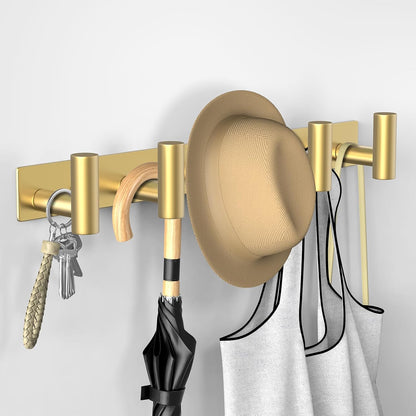 VAEHOLD Black Hat and Coat Wall Mount Rack - 3 Hooks for Robes, Bags, Keys, and Towels - Bathroom Towel Hanger Organizer (1 Pack)