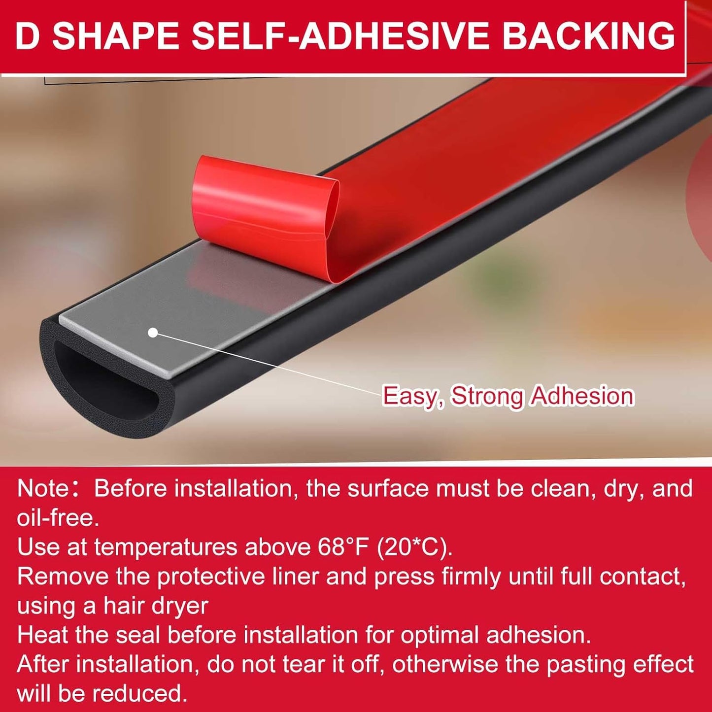 Pangda 13ft Foam Rubber D Shape Seal Strip 1" W x 0.5" H Self Adhesive EPDM Rubber Weather Stripping RV Slide Out Seal Heavy Duty Automotive Weather Stripping for Car Truck RV Boat Home