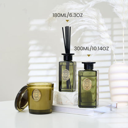 M&SENSE 6.3 oz Large Reed Diffuser Set | Lime+Basil Scent Oil Diffuser with Sticks | Hotel Collection Non-Toxic Home Fragrance |for Bedroom Bathroom Living Room - Colors A