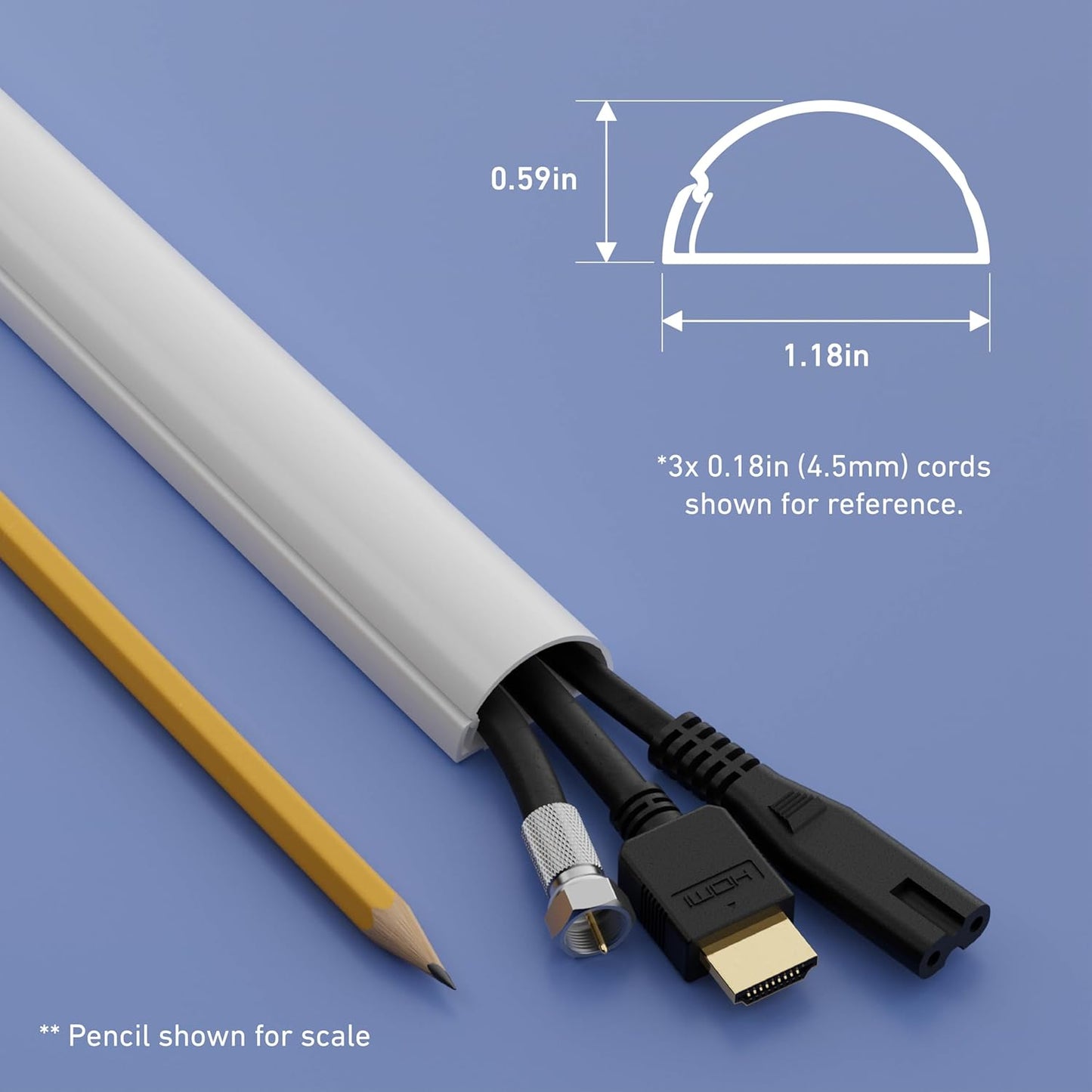 D-Line 157in Cord Cover Kit, Self-Adhesive Wire Hiders, Cable Raceway to Hide Wires on Wall, Electrical Cable Management - 10x 15.7 Lengths & 19 Accessories - 1.18" (W) x 0.59" (H) - Black