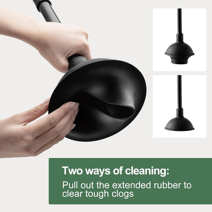 Eyliden Toilet Plunger and Brush Set, 2-in-1 Compact Holder | Unclogs Toilets, Deep Cleans Bowls, Nylon Bristles, Rubber Cup, Durable Plastic Caddy, Space-Saver, Bathroom Cleaning Tools