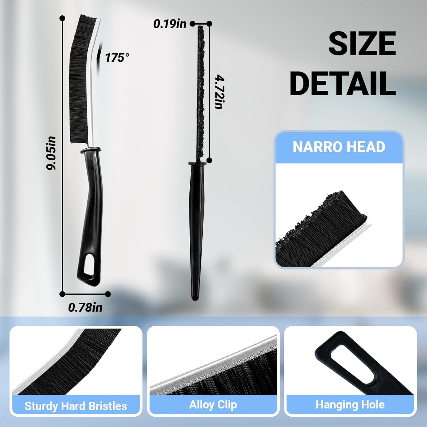 Crevice Cleaning Brush, Multifunctional Gap Hard Bristled Grout Brush Tool | Scrub Small Spaces, Kitchen, Toilet, Bathroom, Corner, Grout, Sink, Window Tracks, Hinges, tile, small cleaning brush(6pcs)
