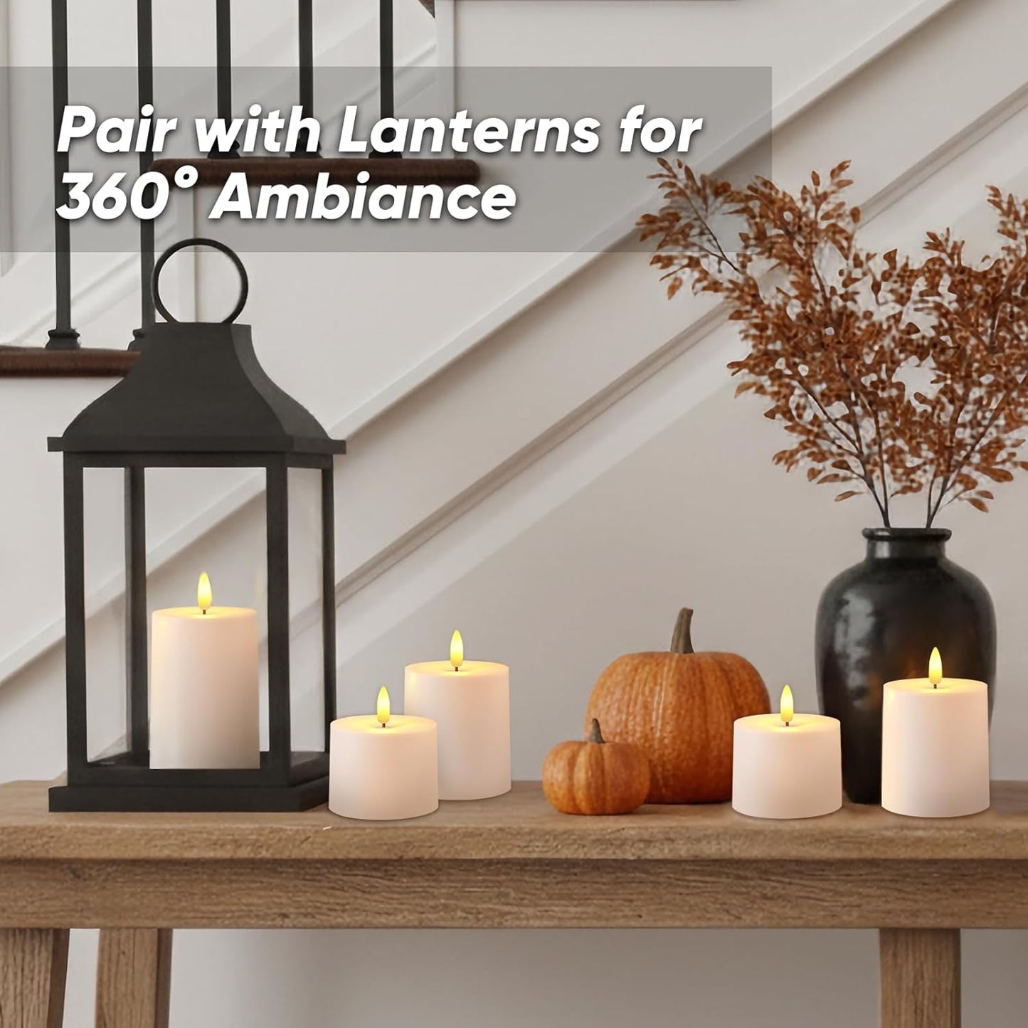 Raycare 3"x2.5" White Outdoor Waterproof Flameless Candles with Remote and Timer, Realistic LED Candles, Battery Operated Electric Fake Pillar Candles for Porch, Patio, Garden, Set of 2