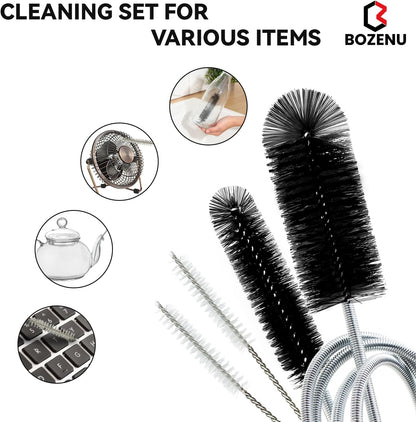 Flexible Drain Brush, 66 Inch Long Double Ended Hose Pipe and 58 Inch Tube Cleaning Brush and 2 Pack 8 Inch Straw Cleaner Brush