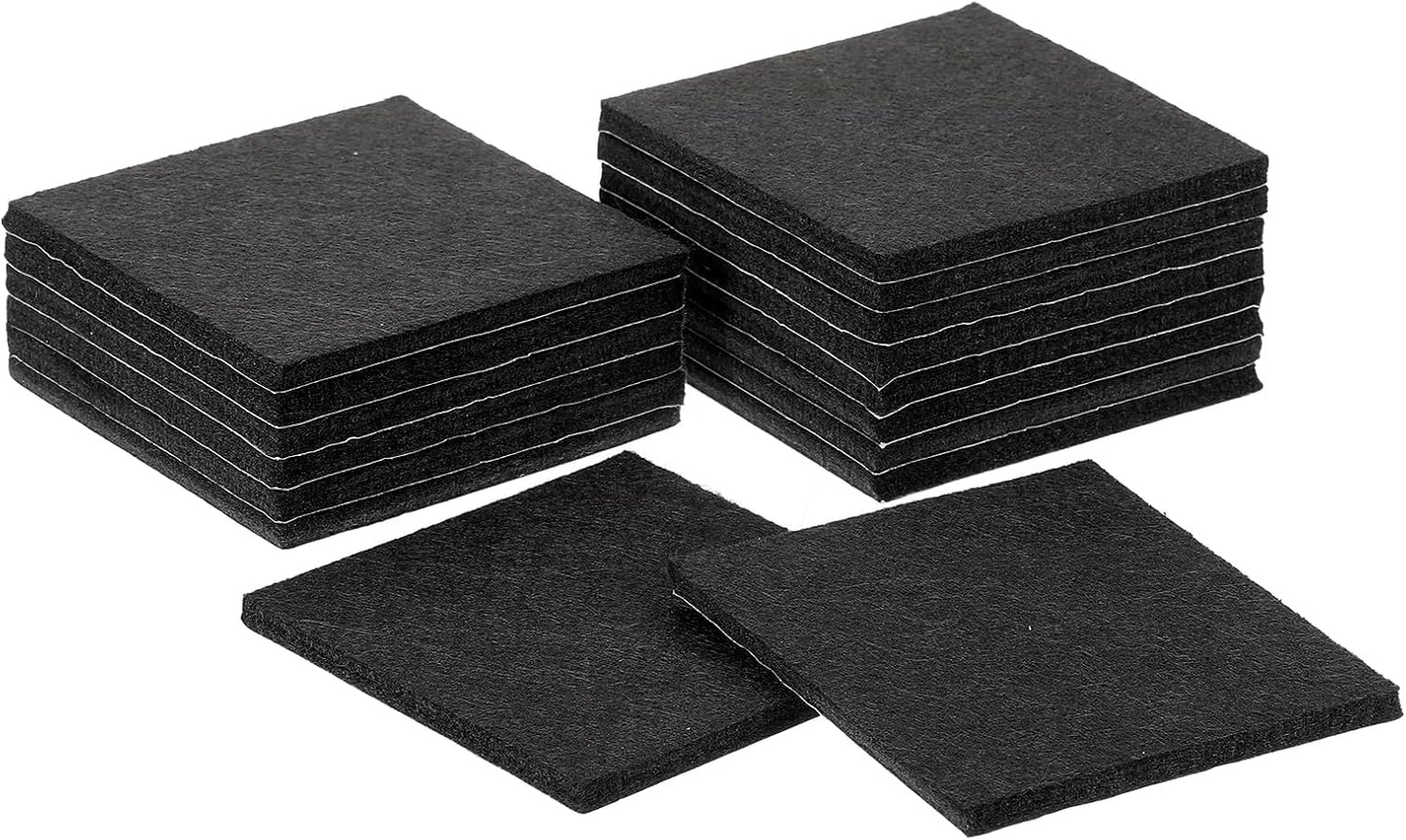 uxcell Furniture Pads, 16Pcs 2.5" - Square Self Adhesive Felt Furniture Pads, Floor Protectors for Furniture Feet Chairs Legs Hardwood Floors (Brown)
