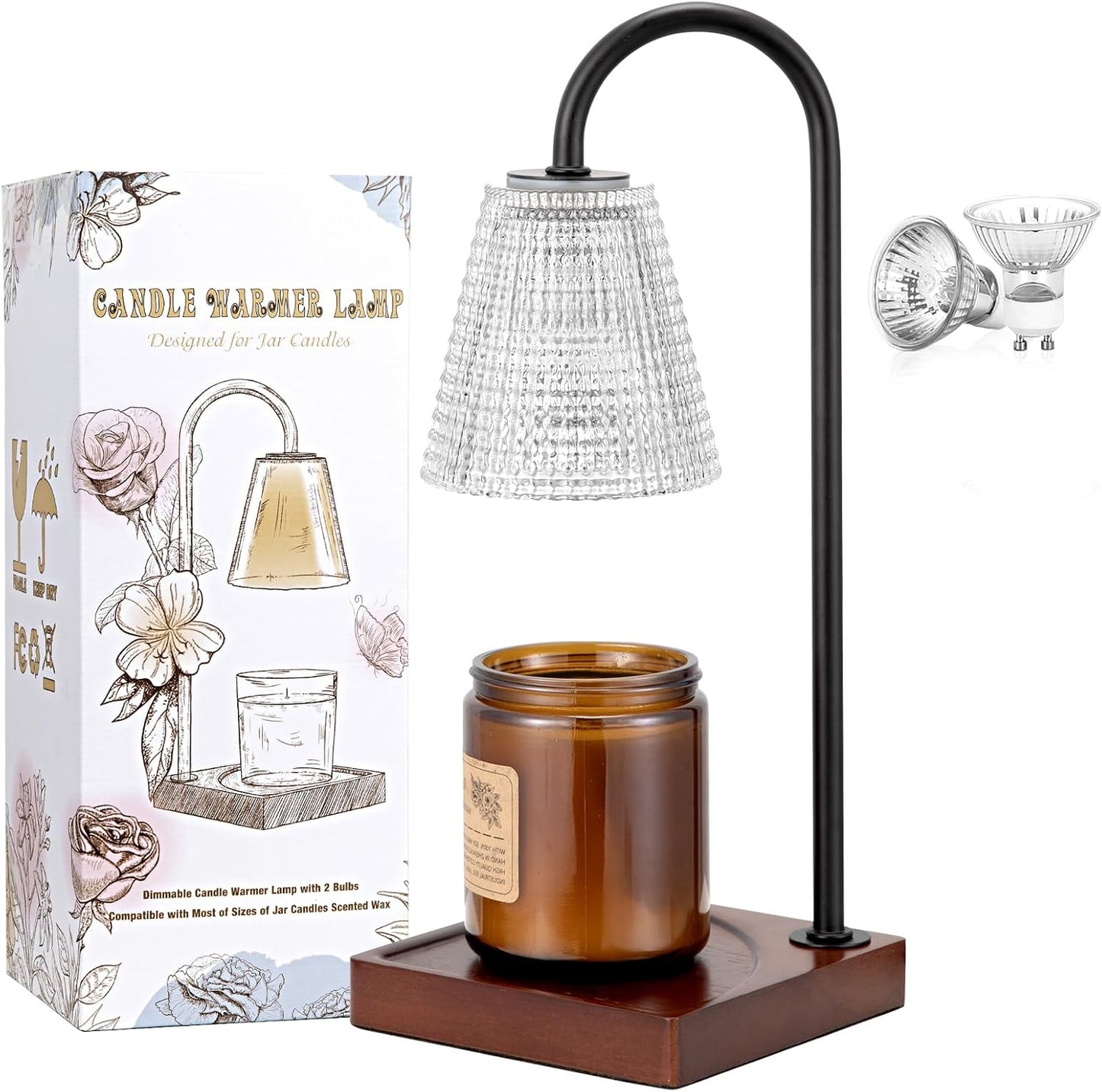 Hong-in Candle Warmer Lamp with Timer-Dimmable Adjustable Height Candle Lamp Warmer, Birthday Gifts for Women Mom Her, Housewarming Office Home Decor,Wax Warmer for Scented Wax Jar Candles