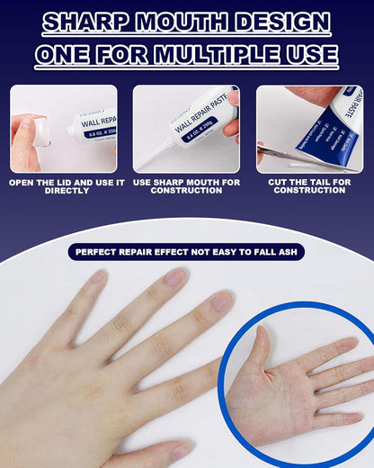 Efficient Drywall Repair Kit with Scraper,Wall Repair Paste Tube,Quick-Drying Wall Mending Agent, Wall Repair Paste,Multi-Functional Patch Paste for Wall Crack/Nail Hole/Graffiti,Wall Surface(1pack)