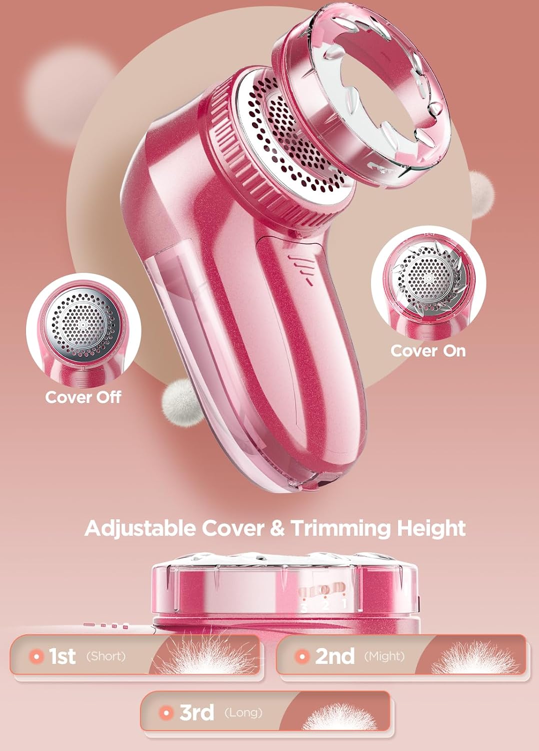Bymore Fabric Shaver Lint Shaver for Clothes, Dual Power Lint Remover with Battery or Corded Use, Portable Sweater Shaver for Clothing, Furniture & Travel