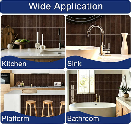 MORCART Peel and Stick Backsplash, 10 Sheets of 11.8"x11.8" - 3D Adhesive Waterproof Wall Tiles for Kitchen, Bathroom, Living Room, Subway Tiles, Gray-Apricot