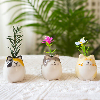 MOUGIGI Cute Blue House Ceramic Bud Vase Set of 3 - Handmade Miniature Vase with Star Roof for Dried Flowers, Chic Japandi Style Decor for Entryway, Dining,Coffee Table - Ideal Small Gift for Home