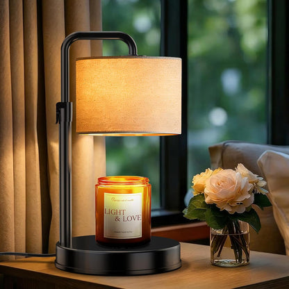 Hyrion Candle Warmer Lamp with Timer Dimmer, Modern Farmhouse Candle Lamp Adjustable Height, Birthday Gifts for Women Mom, Electric Flameless Candle Melter with 2 Bulbs, House Warming Home Decor