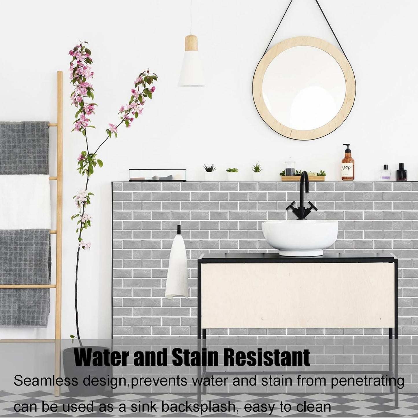 12-Sheet White Peel and Stick Wallpaper, Subway Tile 6''x12'' Self Adhesive Wall Tiles Waterproof PVC Stick on Backsplash Vinyl Decorative Tiles Stickers for Kitchen Bathroom