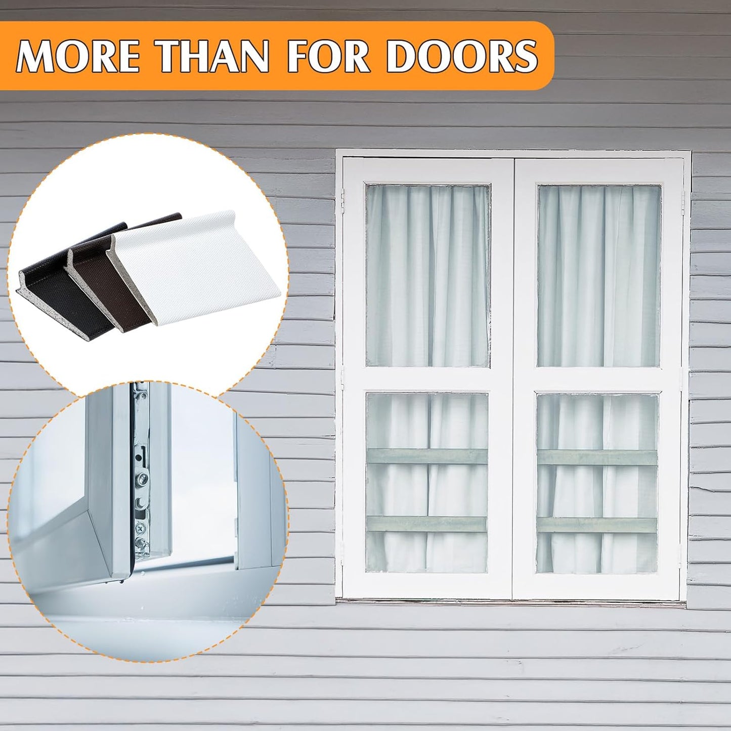 Jetec 6 Peices Self-Adhesive Door Corner Seals, Gap Filler Seal Strip Weather Stripping Draft Stopper Door Frame Seal Corner Foam for Weather Protection Isolation of Noise(Black)