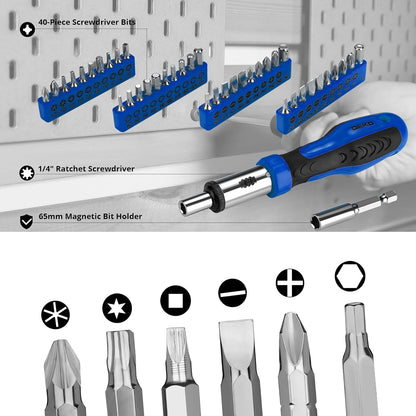 DEKOPRO 228 Piece Socket Wrench Auto Repair Tool Combination Package Mixed Tool Set Hand Tool Kit with Plastic Toolbox Storage Case