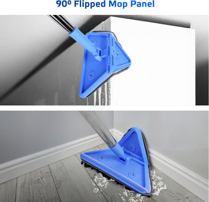 DSV Standard Wall Mop, 77 Inches Long Handle Wall Cleaner with Squeegee, 3-in-1 Wall Cleaner Mop with 3 Microfiber and 3 Chenille Pads, 360° Wall Cleaning Tool for Ceiling, Baseboard, Window, Floor