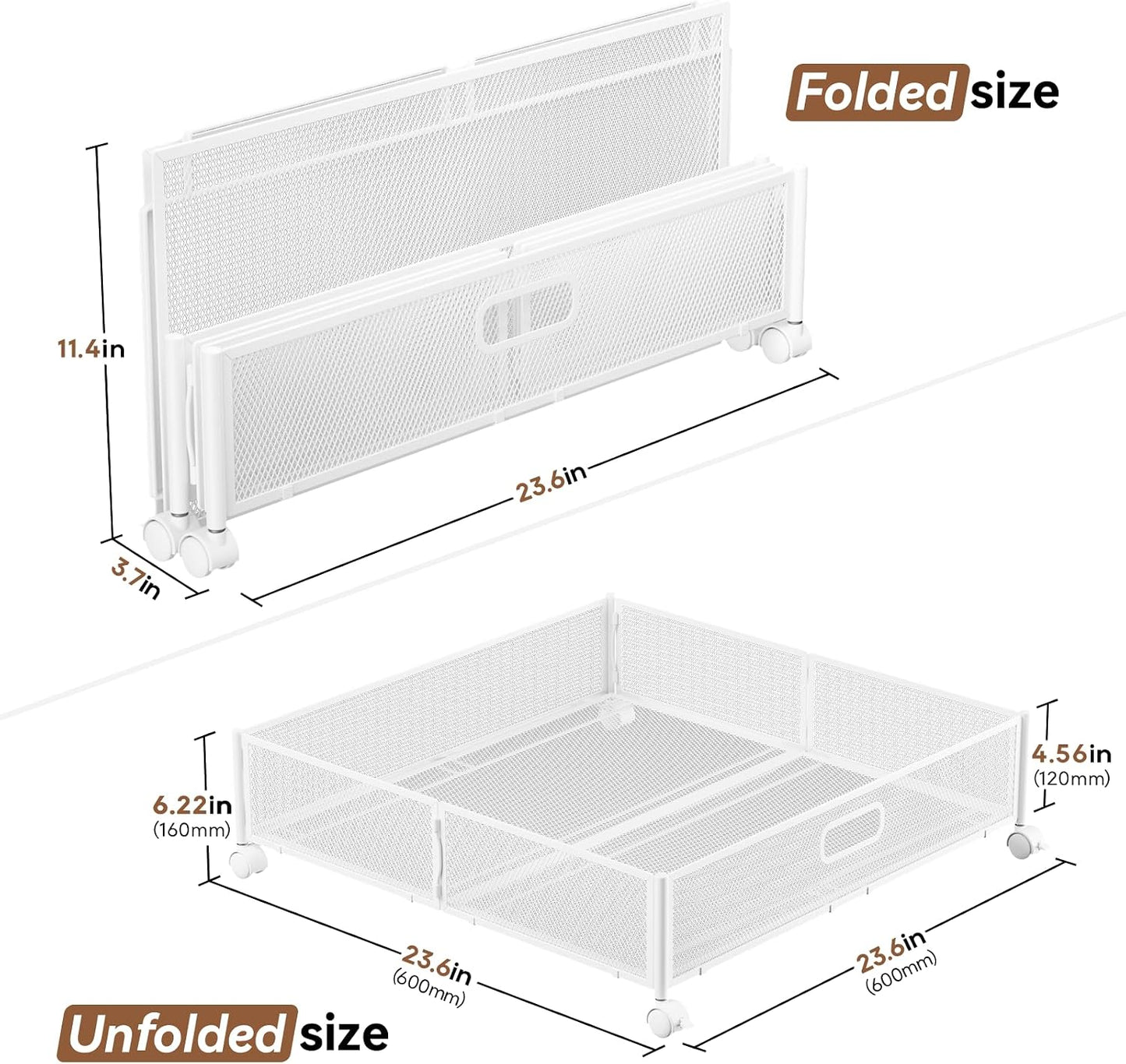 Under Bed Storage, Under the Bed Storage Containers with Wheels, Under Bed Shoe Storage Organizer Drawer for Bedroom Clothes Shoes Blankets -2Pack