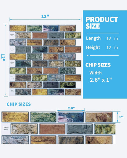 Art3d 10-Sheet Kitchen Backsplash Tiles Peel and Stick, Self Adhesive Wall Tile Sticker for Kitchen Island Bathroom Laundry Room RV Renter 12" x 12" - Jade Green