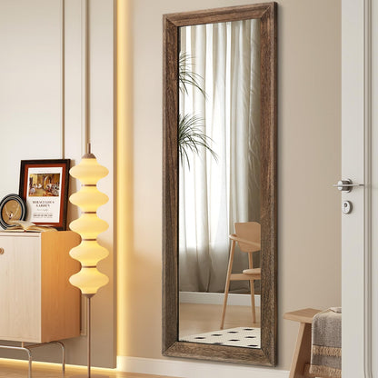 AAZZKANG Full Length Mirror Rectangle Wood Framed Large Wall Mirrors Black | 47"x16" Bedroom Living Room Bathroom Dressing Room Entryway Hanging Mirror