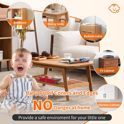 Edge Protector Baby Proofing Corner Protectors Silicone Desk Edge Cushion Child Safety Edge Covers Bumper for Table, Cabinets, Crib, 13ft x 1.2 Inch Edge Protector Strip with 4 Pack Corner Guards